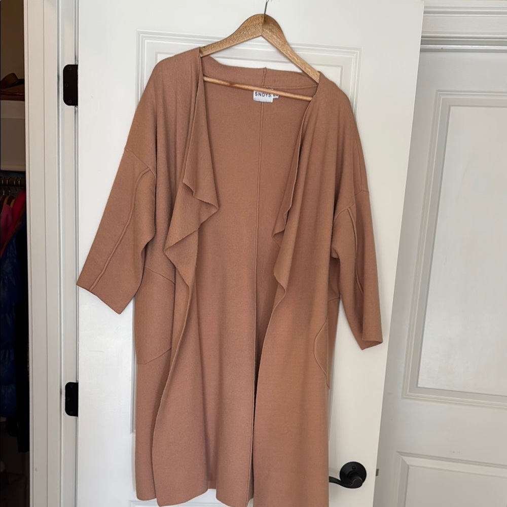 Women's Tan Open Front Cardigan
